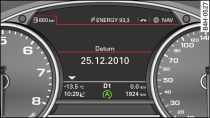 Instrumentenpaneel: Motor afgezet (stopfase)